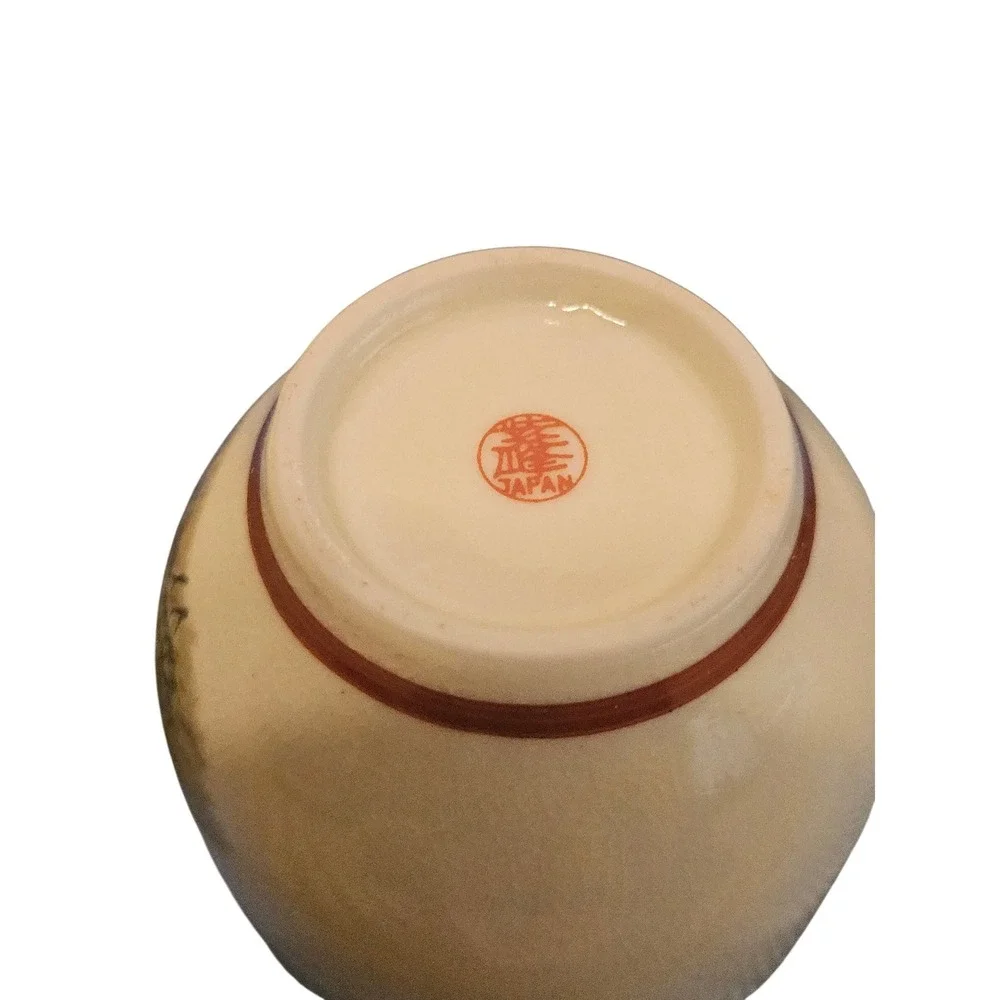 Vintage Japanese Satsuma Style Tea‎ Set Kyusu Teapot 4 Cups Cherry Blossom Scene